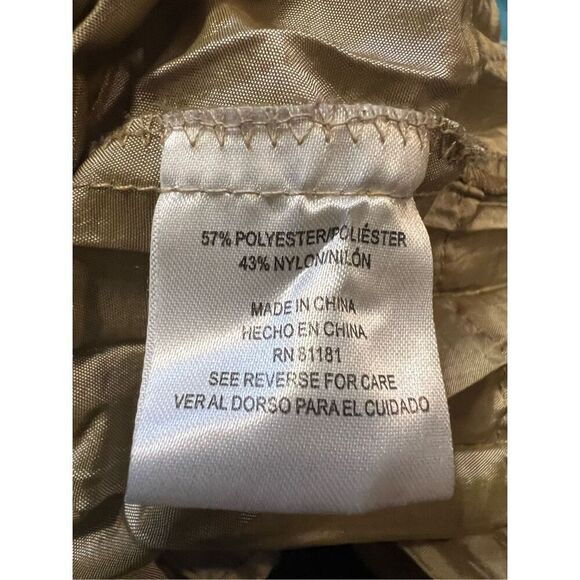 Agora Champagne Pleated Dressy Blouse With Rhinestone Buttons Dramatic! XL - Picture 8 of 8